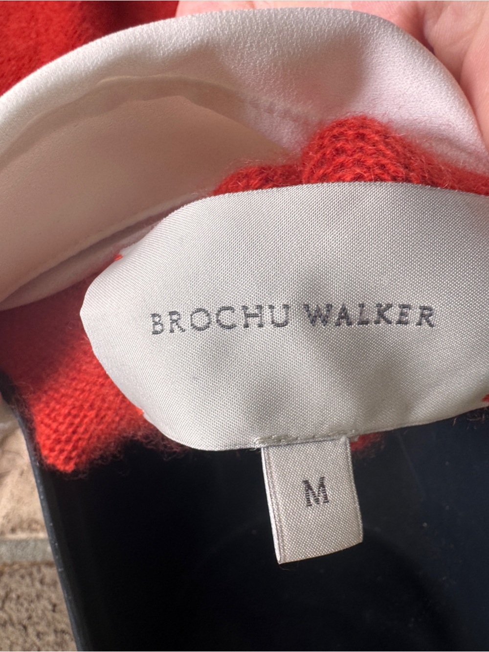 Brochu Walker The Looker Layered V Neck Wool Cashmere Sweater Red M - Picture 9 of 12